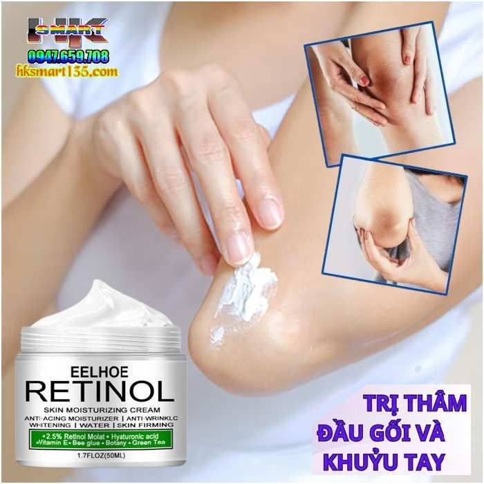 Kem Retinol Eelhoe 30gr-Dưỡng Ẩm Làm Trắng Sáng Da Cô Cậu Nhỏ, Hồng Nhũ Hoa, Vùng Nách, Đầu Gối, Khuỷu Tay, Bikini