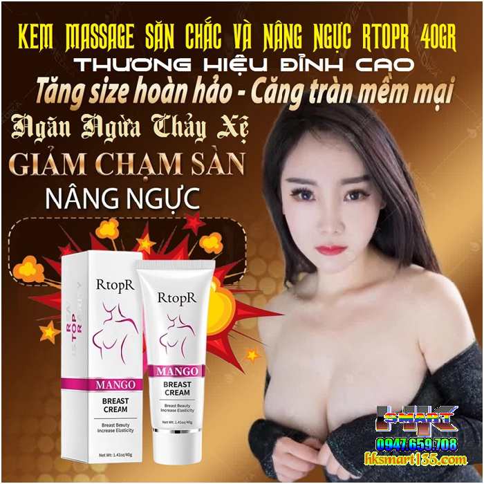 Kem Massage Săn Chắc Và Nâng Ngực Nở Ngực Cho Nữ Rtopr 40gr Thương Hiệu Đỉnh Cao