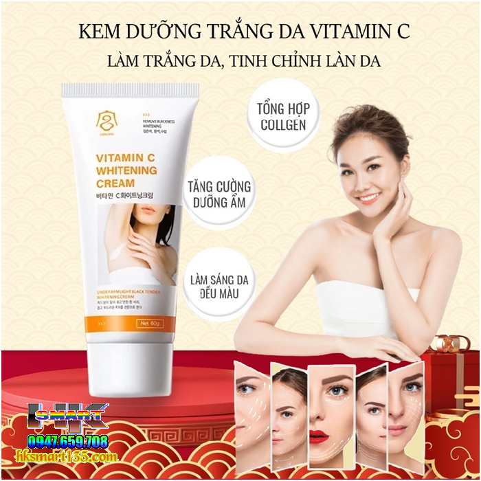 Kem Ngừa Thâm Trắng Mịn Toàn Thân Vitaminc 60g Gongpei Hàn Quốc
