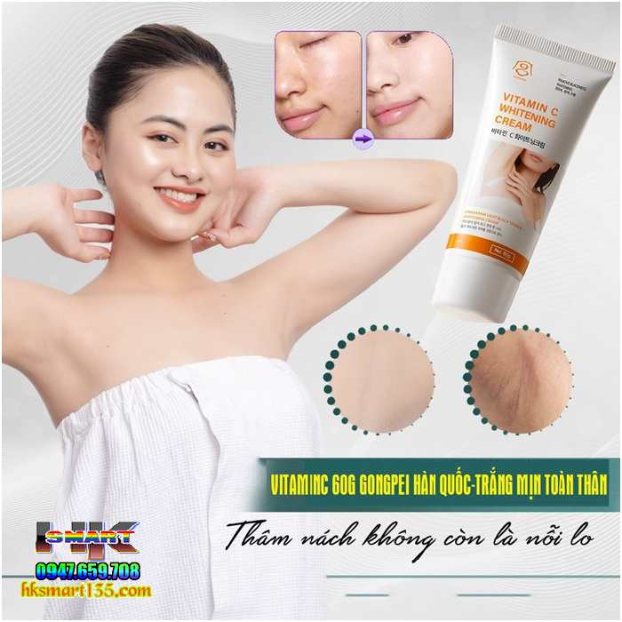 Kem Ngừa Thâm Trắng Mịn Toàn Thân Vitaminc 60g Gongpei Hàn Quốc