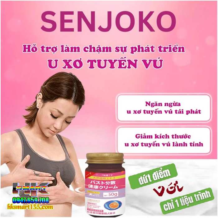 Kem Tan U Bướu Tuyến Vú, Tiêu Nang Senjoko Nhật Bản 50gr- Hỗ Trợ Hiệu Quả U Mỡ, Bướu Hạch, U Xơ Tuyến Vú