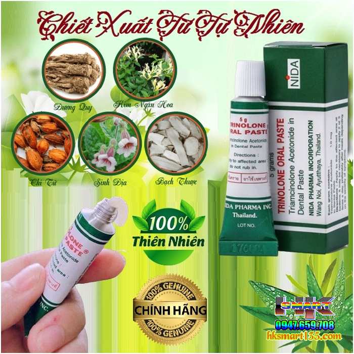 Kem Thoa Nhiệt Miệng Trinolone Oral Paste- Nida Thái Lan