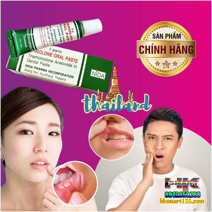 Kem Thoa Nhiệt Miệng Trinolone Oral Paste- Nida Thái Lan