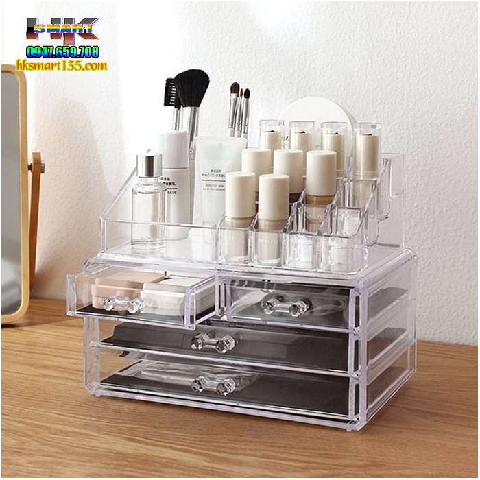 Khay đựng mỹ phẩm Mica 4 tầng nguyên khối