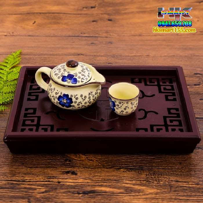 Khay trà chất liệu nhựa giả gỗ sang trọng