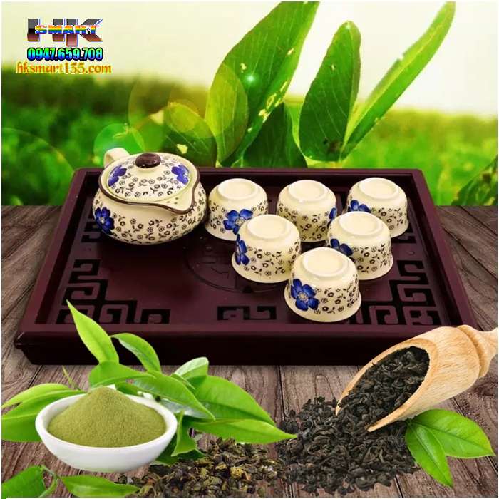 Khay trà chất liệu nhựa giả gỗ sang trọng