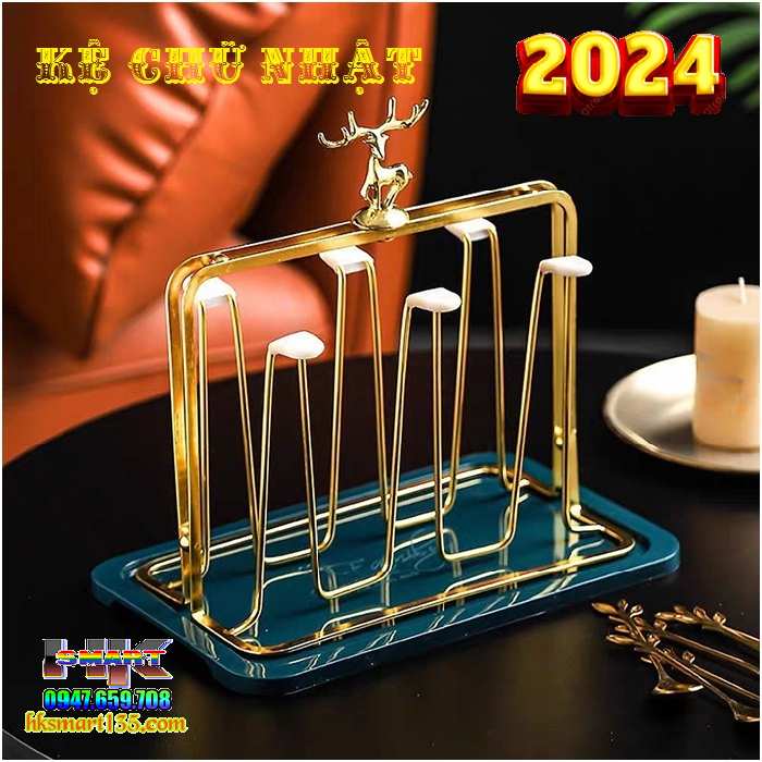 Khay úp cốc mạ vàng sang trọng hình Tròn hoặc Chữ Nhật