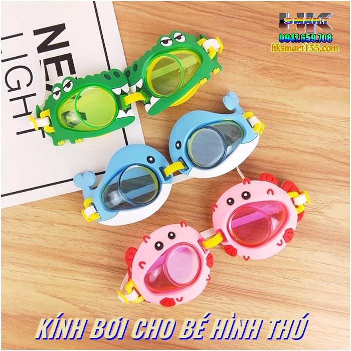 Kính bơi cho bé trong suốt- Kính bơi hình thú