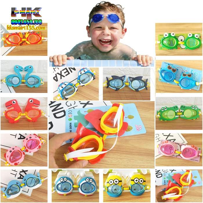 Kính bơi cho bé trong suốt- Kính bơi hình thú