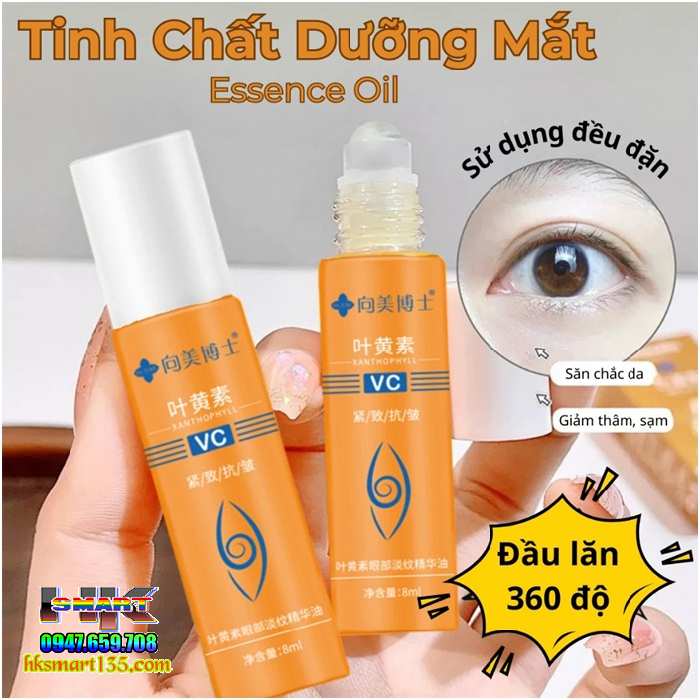 Thanh Lăn Tinh Chất Dưỡng Mắt Lutein Vc 8ml- Dưỡng Mắt, Giảm Thâm Bọng Mắt Làm Sáng Và Mờ Nếp Nhăn, Trẻ Hoá Làn Da