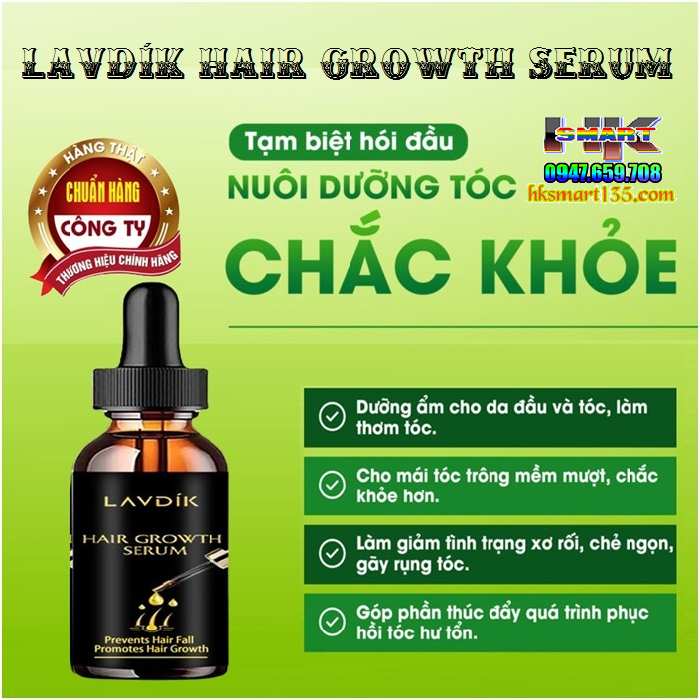 Lavdík Hair Growth Serum Kích Mọc Râu Tóc Đen Dày Bóng Khỏe Giảm Gãy Rụng