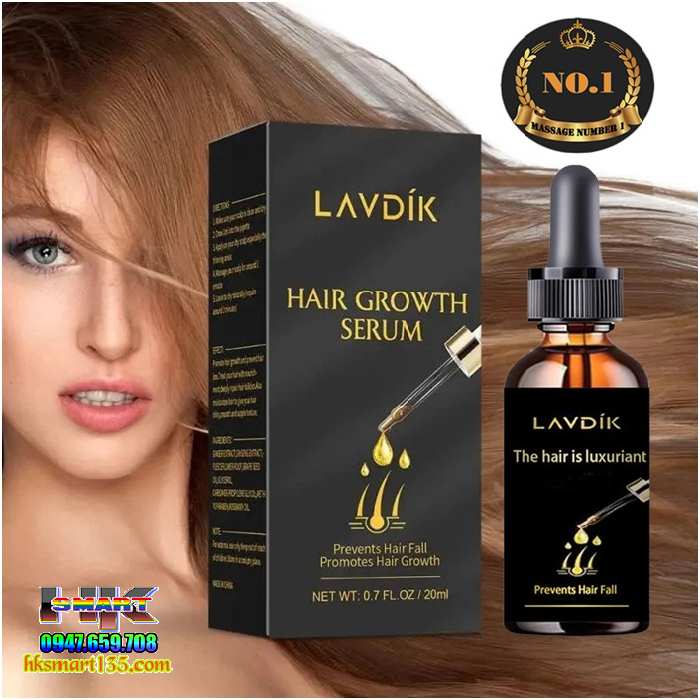 Lavdík Hair Growth Serum Kích Mọc Râu Tóc Đen Dày Bóng Khỏe Giảm Gãy Rụng
