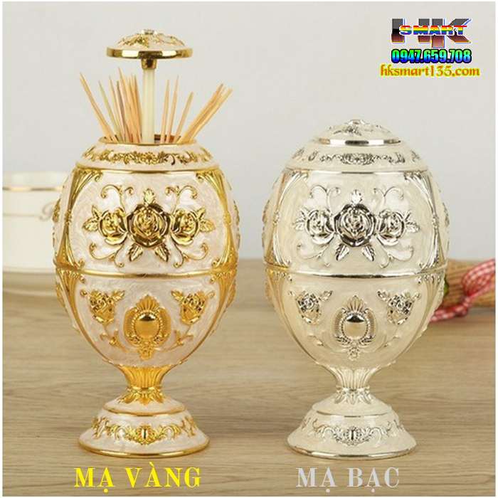 Lọ đựng tăm mạ vàng