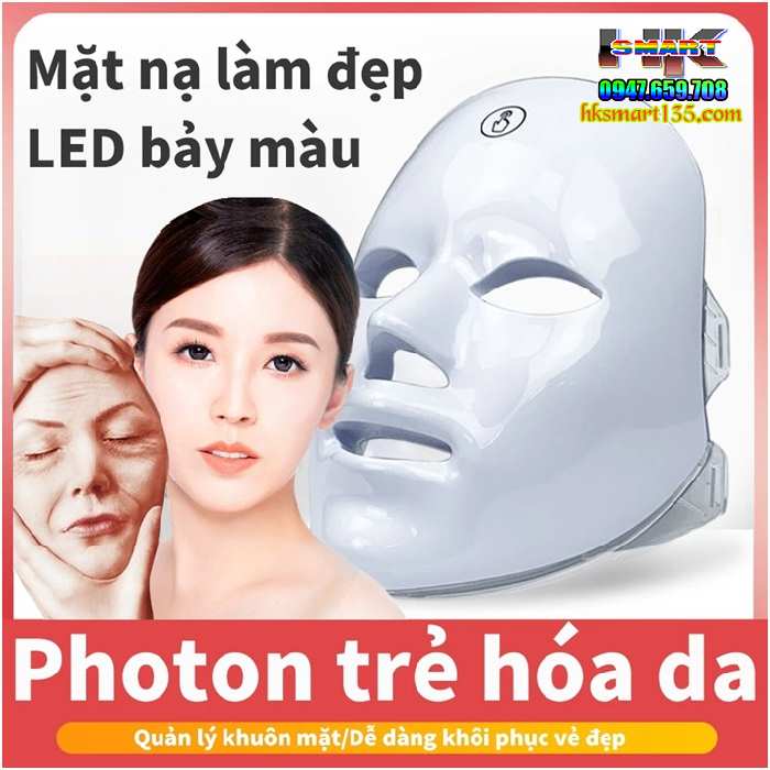 Mặt Nạ Quang Học Led Photon 7 Màu, Hỗ Trợ Spa