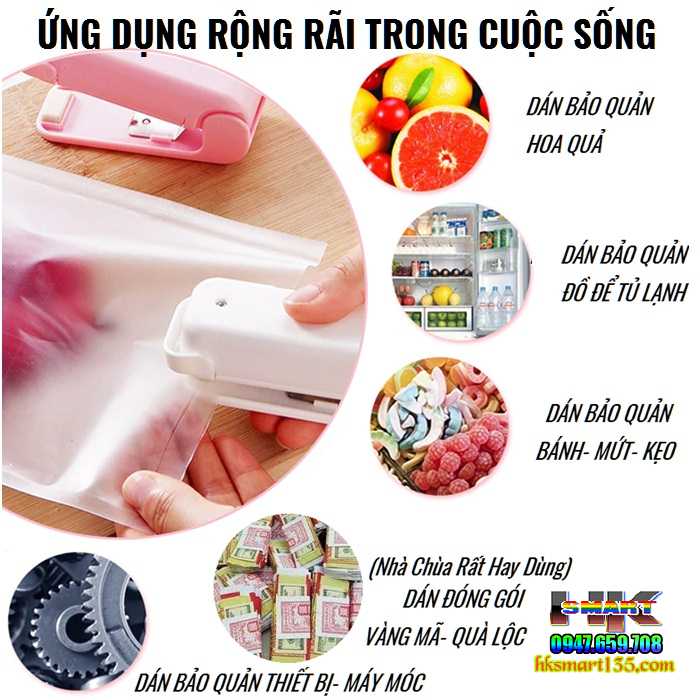 Máy hàn miệng túi nylong mini công nghệ Nhật Bản