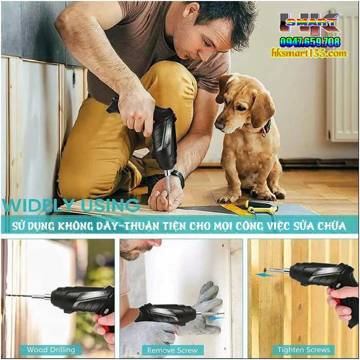 Máy Khoan Vặn Vít Mini-Tô Vít Điện Không Dây Pin Lithium 3,7v