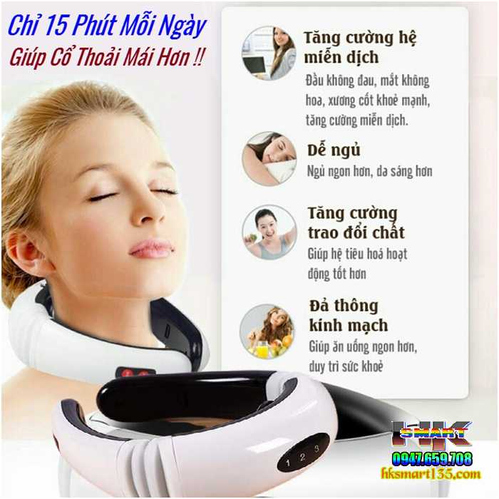 Máy Massage Cổ 3D Cảm Ứng Xung Điện Từ