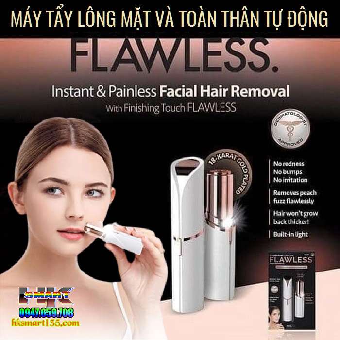 Máy tẩy lông mặt và toàn thân tự động cầm tay cao cấp Flawless