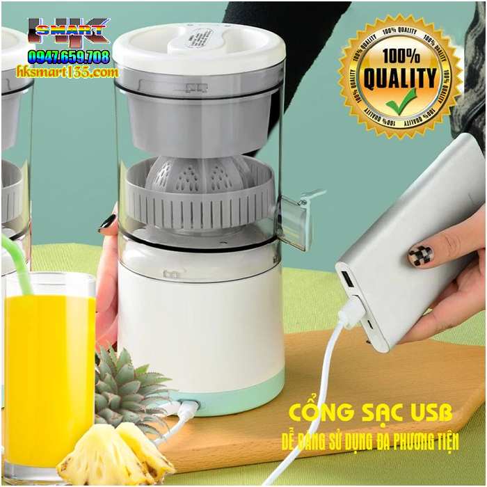 Máy Vắt Cam Ép Nước Hoa Quả Tích Điện Tự Động Thông Minh