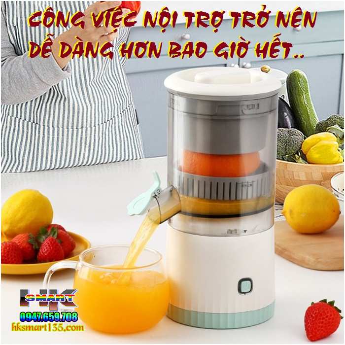 Máy Vắt Cam Ép Nước Hoa Quả Tích Điện Tự Động Thông Minh