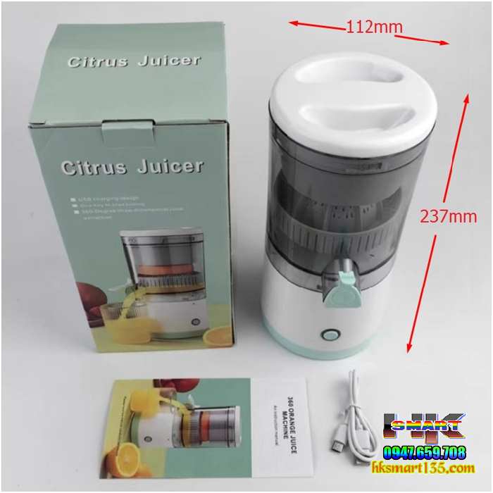 Máy Vắt Cam Ép Nước Hoa Quả Tích Điện Tự Động Thông Minh