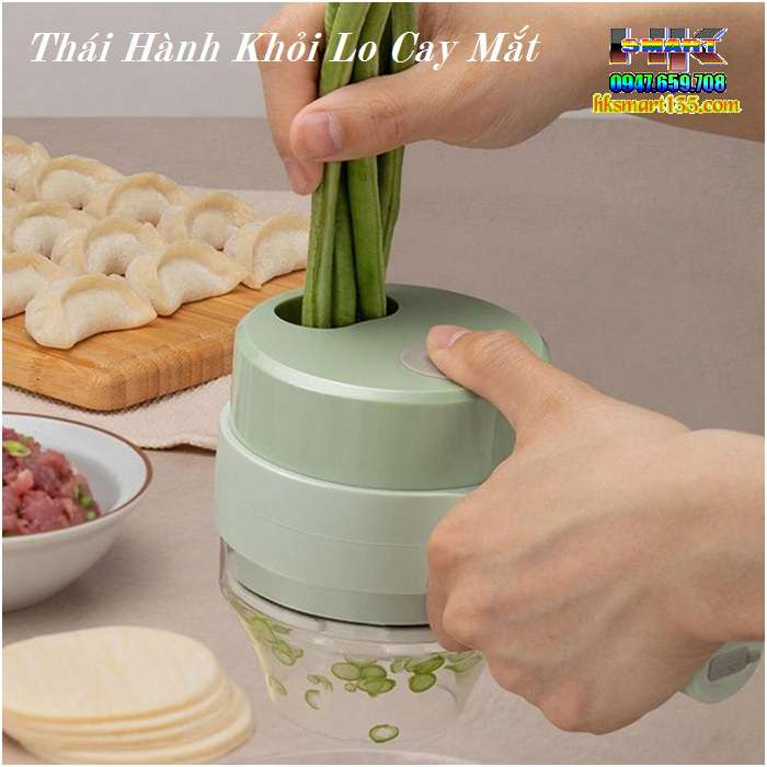 Máy Xay Cắt Thái Thực Phẩm Mini Sạc Điện Cầm Tay