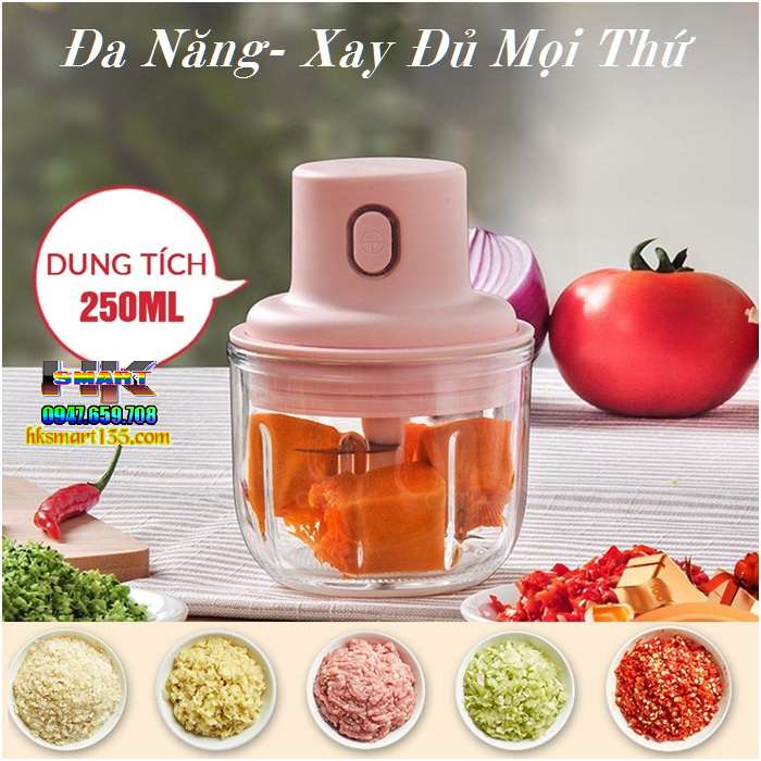 Máy xay tích điện cầm tay mini 250ml