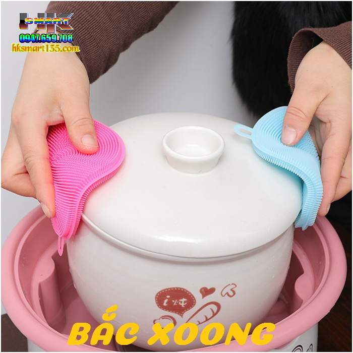 Miếng rửa bát silicon có quai treo