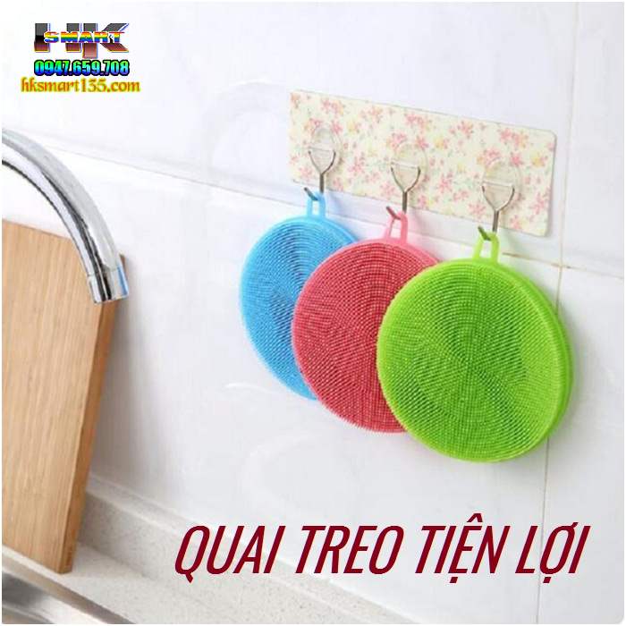 Miếng rửa bát silicon có quai treo