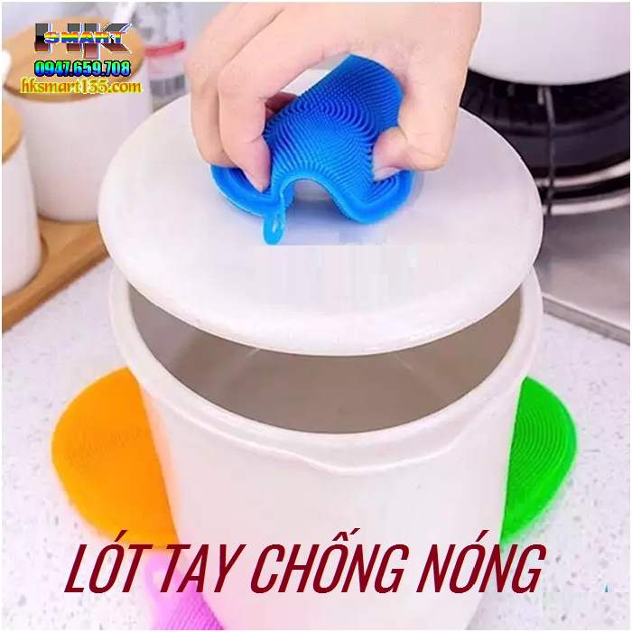 Miếng rửa bát silicon có quai treo