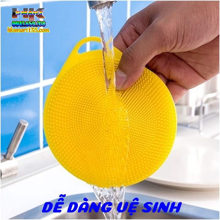 Miếng rửa bát silicon có quai treo