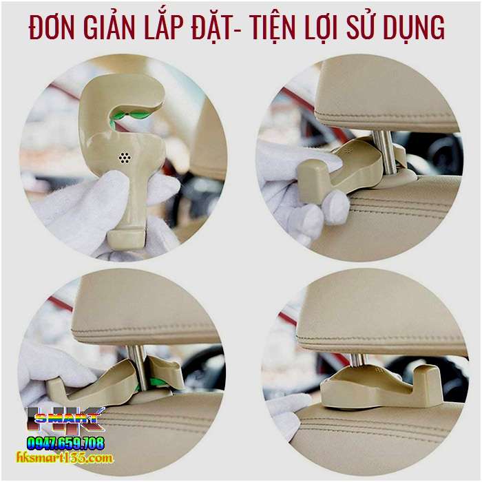 Móc treo đồ sau ghế ô tô