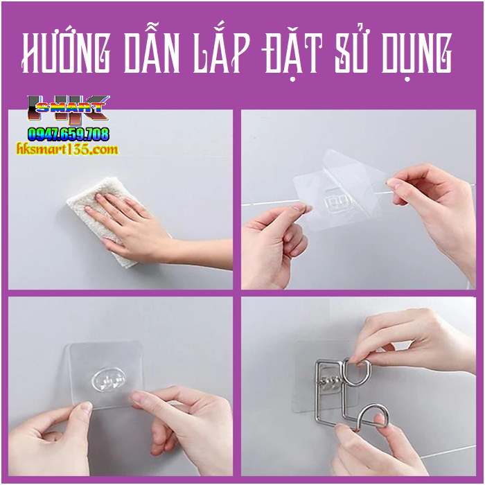 SET 3 MÓC INOX TREO THAU CHẬU RỔ GIÁ DÁN TƯỜNG ĐA NĂNG | HK.SMART SHOP