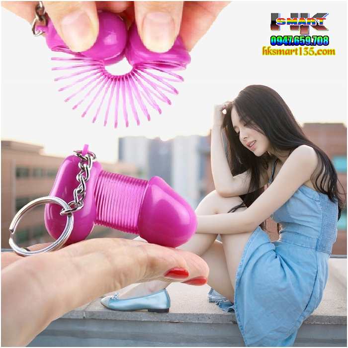 Móc khoá hình cu lủng lẳng có lò xo