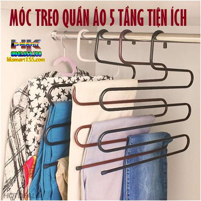 Móc treo quần áo 5 tầng đa năng