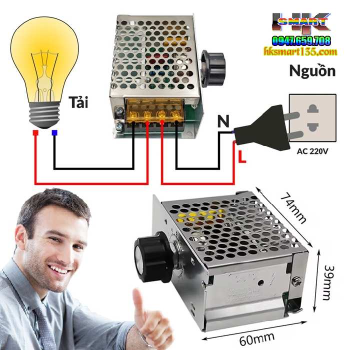 Bộ điều khiển Dimmer AC 220V Công Xuất Cao