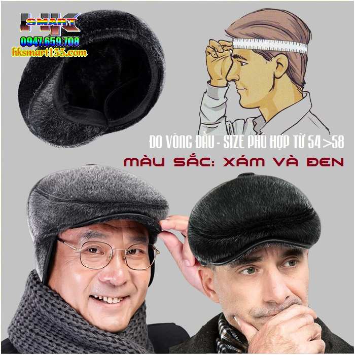 Mũ beret dạ lông dành cho người cao tuổi