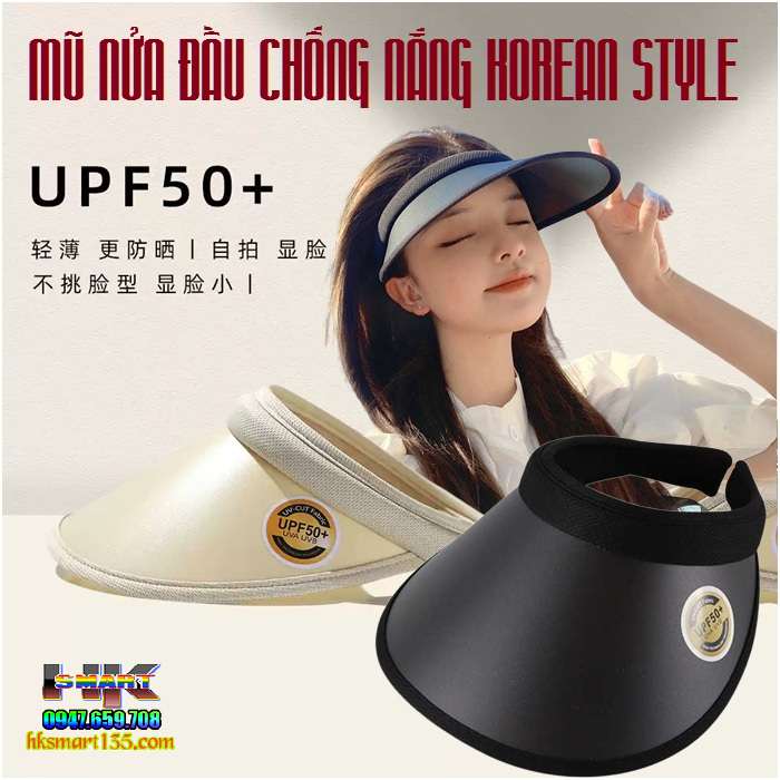 Mũ lưỡi trai nửa đầu chống nắng Hàn Quốc