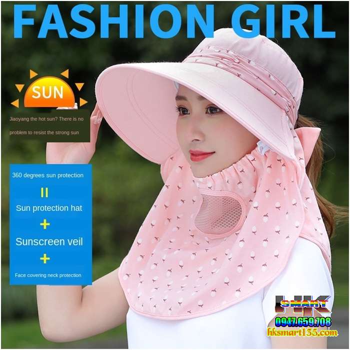 Mũ chống nắng kèm khẩu trang 3 in 1