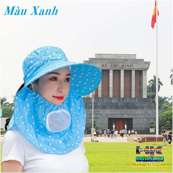 Mũ chống nắng kèm khẩu trang 3 in 1