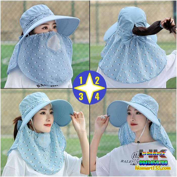 Mũ chống nắng kèm khẩu trang 3 in 1
