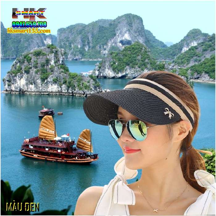 Mũ cói nửa đầu chống nắng kiểu Nhật bản