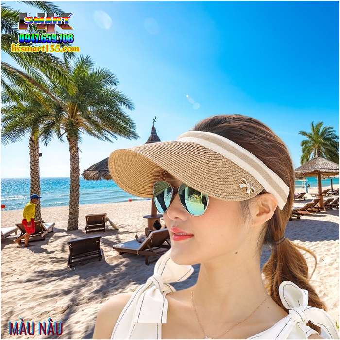 Mũ cói nửa đầu chống nắng kiểu Nhật bản