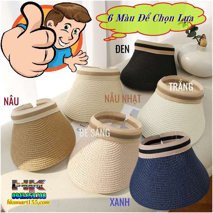 Mũ cói nửa đầu chống nắng kiểu Nhật bản