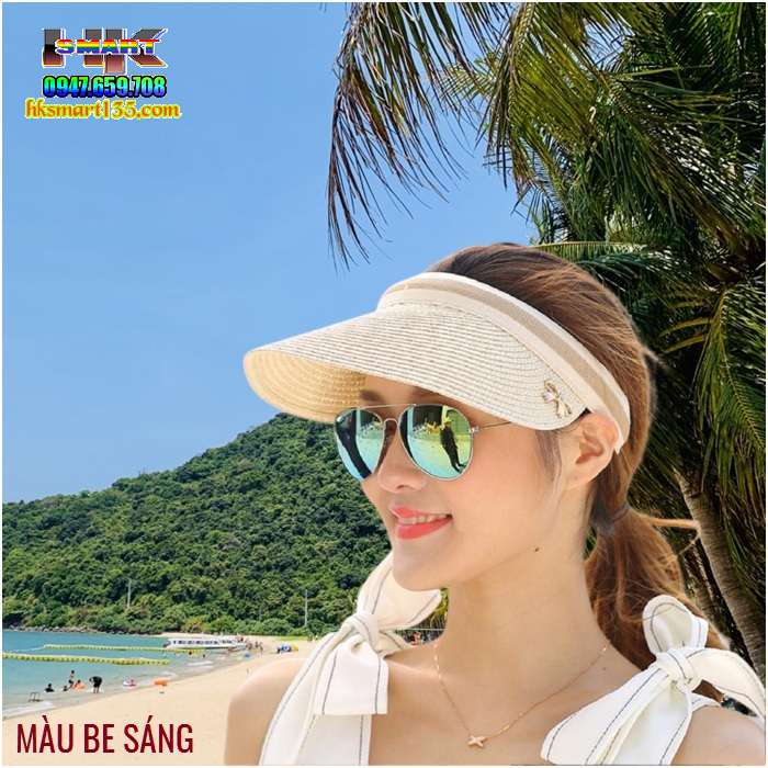 Mũ cói nửa đầu chống nắng kiểu Nhật bản