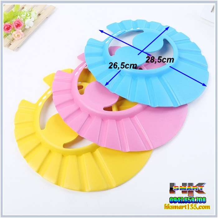 Mũ chắn nước gội đầu có vành che tai cho bé
