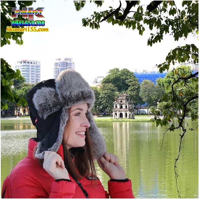 Mũ Lưỡi Trai Bịt Tai Lót Lông Kiểu Nga