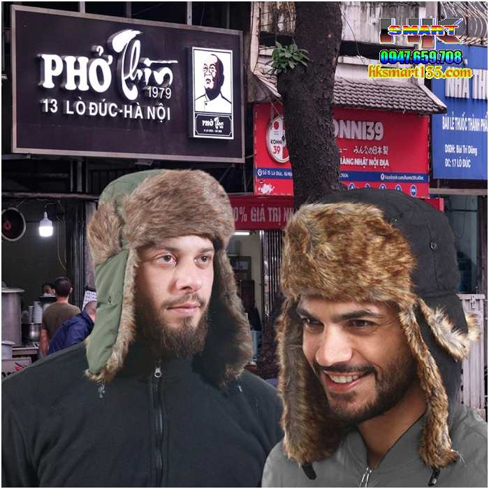 Mũ Lưỡi Trai Bịt Tai Lót Lông Kiểu Nga