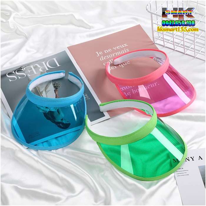 Mũ lưỡi trai nửa đầu nhựa PVC trong suốt