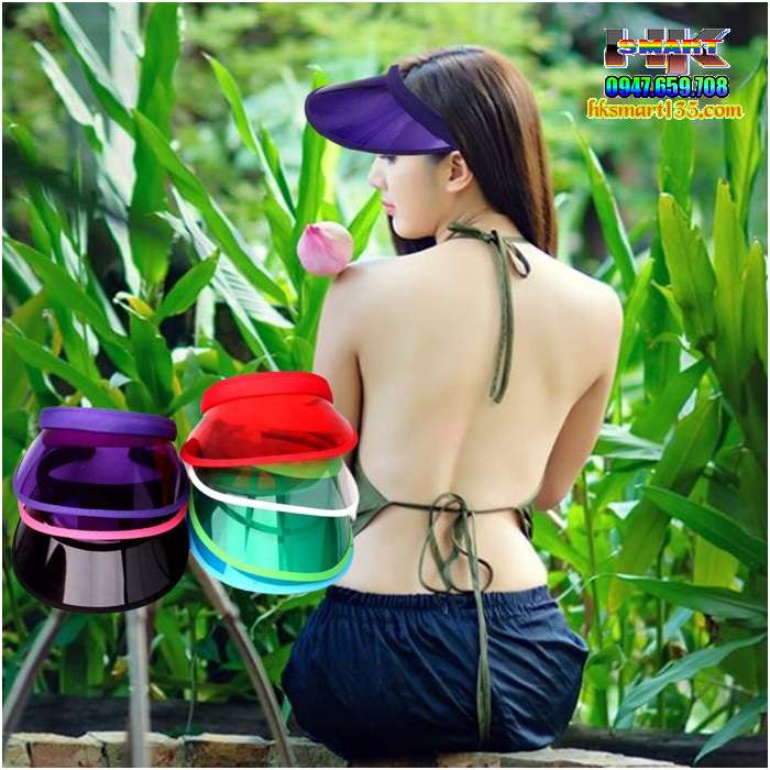 Mũ lưỡi trai nửa đầu nhựa PVC trong suốt